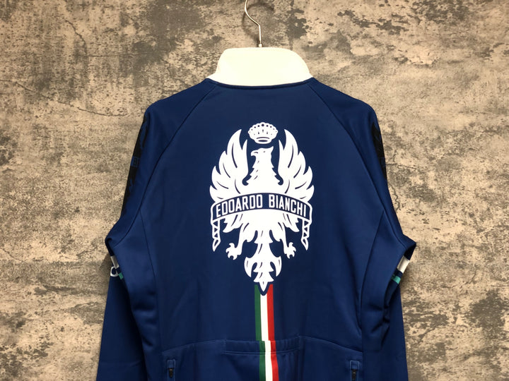 KJ356 ビアンキ Bianchi 長袖 サイクルジャケット 紺 L 裏起毛