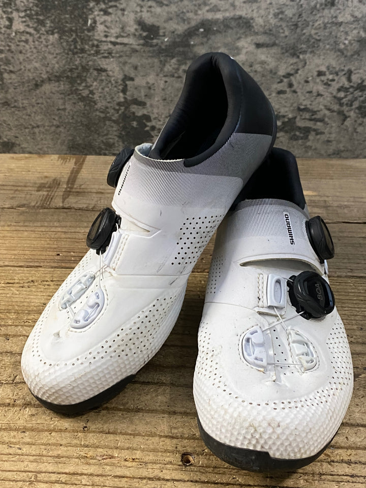 KJ725 シマノ SHIMANO RC7 SHRC702M W01E ビンディングシューズ 3穴 BOA 白 EU38