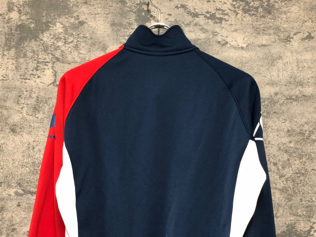 KN788 ルコックスポルティフ le coq sportif 裏起毛 サイクルジャケット 紺白 L