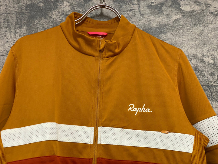 JY678 ラファ Rapha BREVET LIGHTWEIGHT JERSEY 半袖 サイクルジャージ オレンジ L