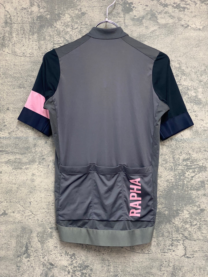 JM828 ラファ Rapha PRO TEAM TRAINING JERSEY 半袖 サイクルジャージ グレー S ※小穴あり