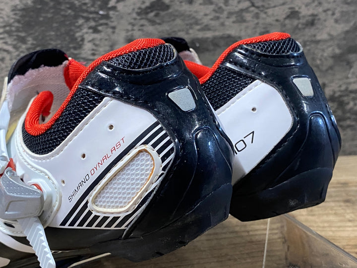 KF491 シマノ SHIMANO R107 SH-R107W ビンディングシューズ 白 赤 EU41