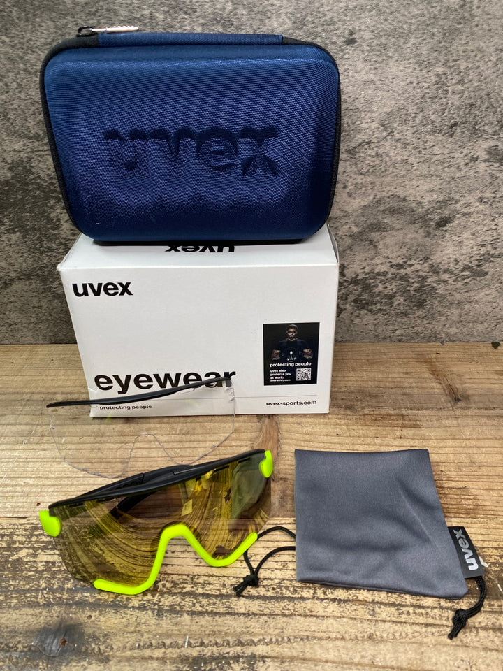 JG753 ウベックス UVEX sportstyle 236 サングラス アイウェア マットブラックイエロー レンズ ミラーイエロー クリア