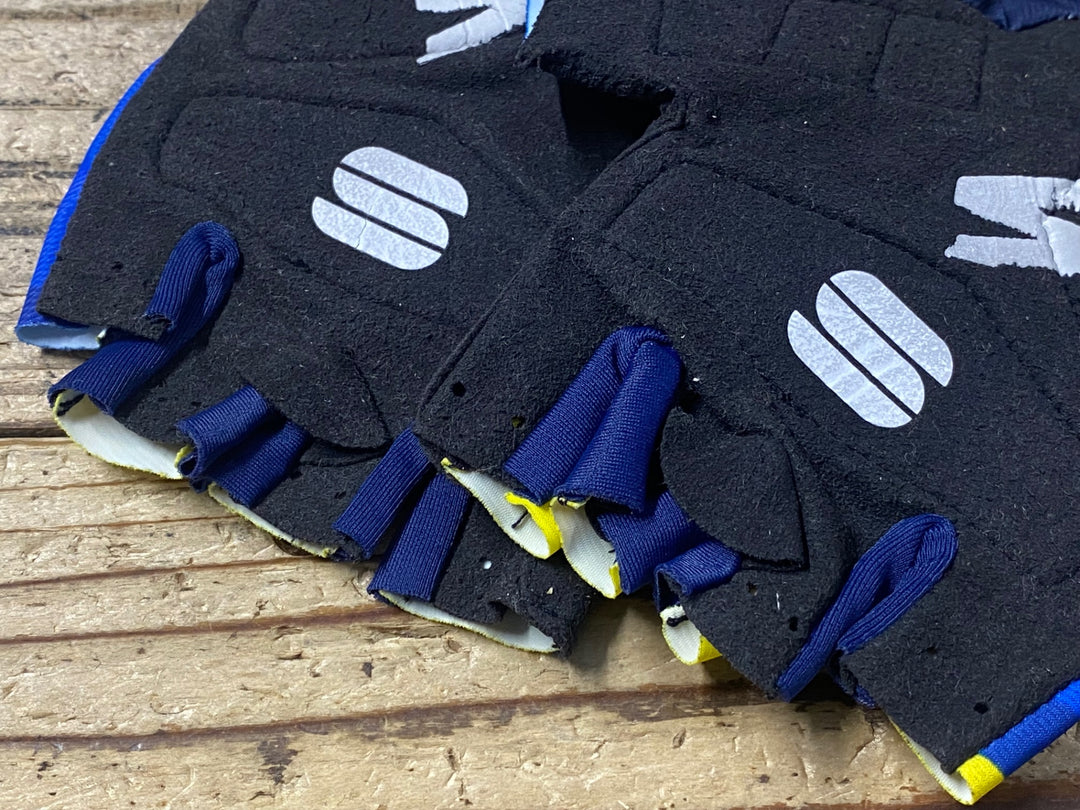KJ794 スポーツフル sportful 指切り グローブ 紺 黃 L TINKOFF SAXO