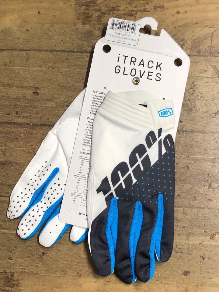 KM548 100％ iTRACK GLOVES 長指 グローブ 白 黒 XL