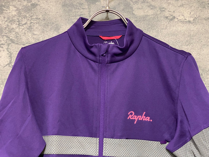 KH992 ラファ Rapha BREVET LIGHTWEIGHT JERSEY 半袖 サイクルジャージ 紫 S