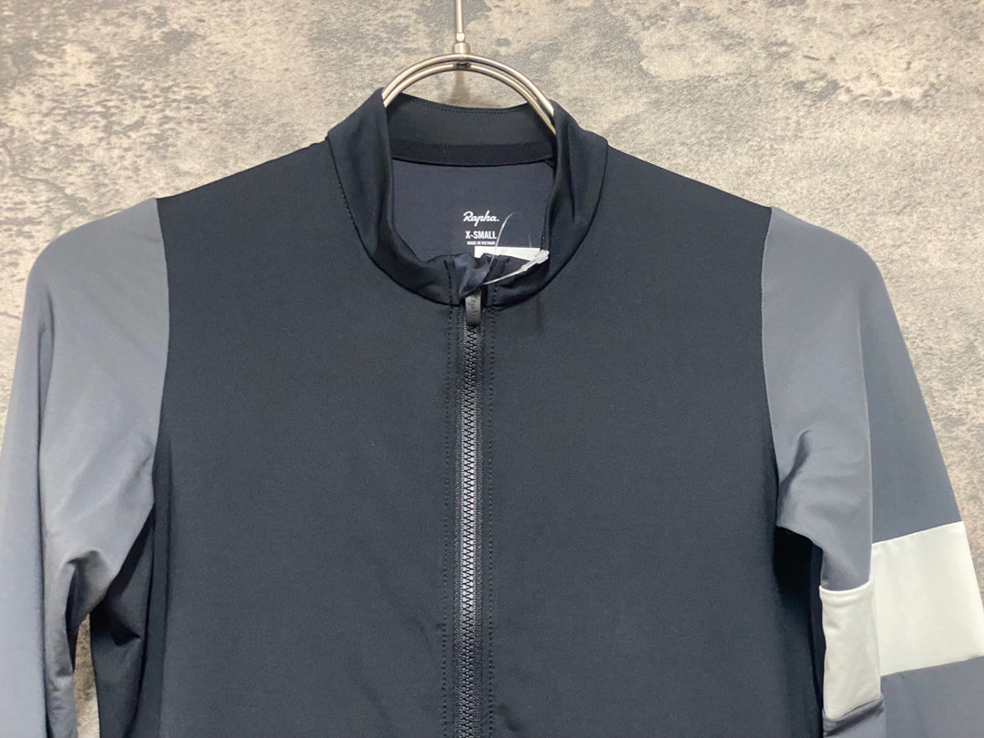 JN505 ラファ Rapha PRO TEAM LONG SLEEVE TRAINING JERSEY 長袖 サイクルジャージ 紺 グレー XS