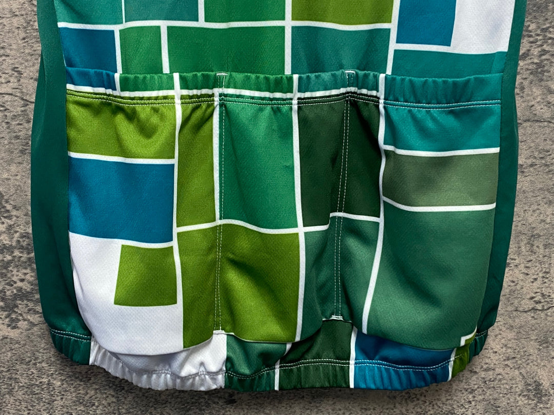KL679 ルコックスポルティフ le coq sportif 半袖 サイクルジャージ 白緑 M