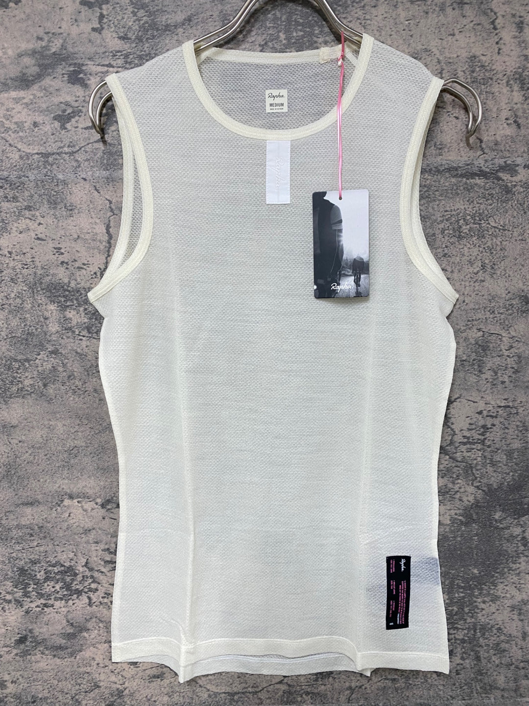 JY635 ラファ Rapha MERINO MESH BASE LAYER SLEEVELESS ノースリーブ ベースレイヤー 白 M メッシュ 未使用