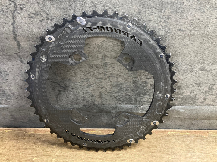 KN570 カーボンチ CARBON-TI X-CarboRing 107PCD X-AXS 4arm アウターチェーンリング 50T