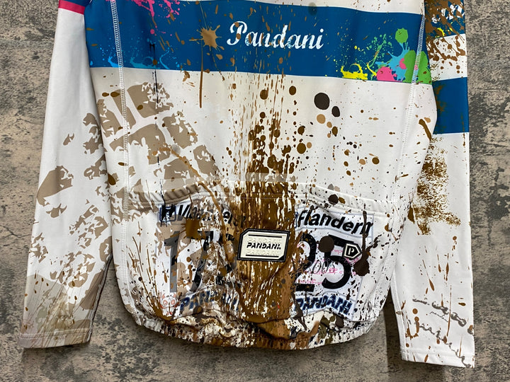 JR211 パンダーニ pandani 長袖サイクルジャージ 白茶 M 裏起毛