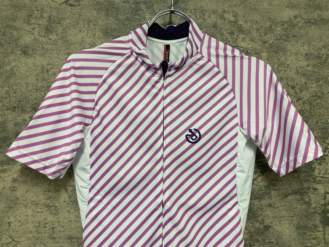 JV974 レリック reric Lotta Mens Standerd Jersey 半袖サイクルジャージ 白紫 M