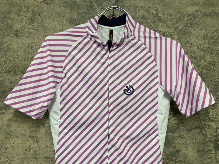 JV974 レリック reric Lotta Mens Standerd Jersey 半袖サイクルジャージ 白紫 M