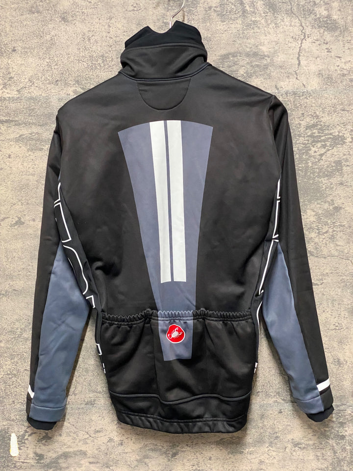 KP754 カステリ CASTELLI 長袖 サイクルジャケット 黒 S 裏起毛 WINDSTOPPER