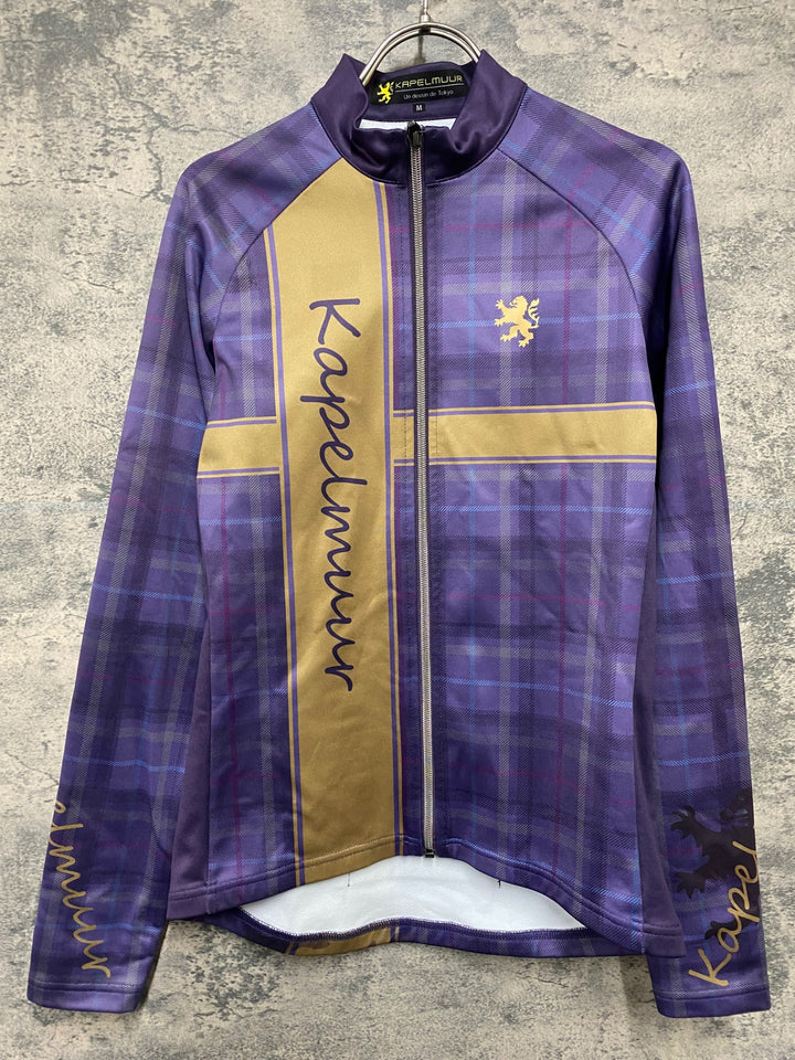 KD840 カペルミュール KAPELMUUR 長袖 サイクルジャージ パープル チェック M 裏起毛