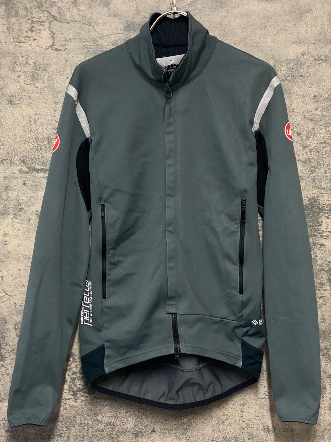 KM199 カステリ CASTELLI ROSSO CORSA Perfetto RoS 2 GORE-TEX Infinium Windstopper 長袖 サイクルジャケット シェル グレー S