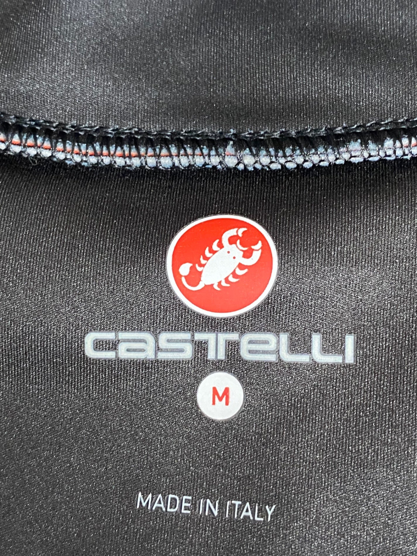 JV211 カステリ CASTELLI 長袖 サイクルジャケット 黒 赤 M 裏起毛 3T