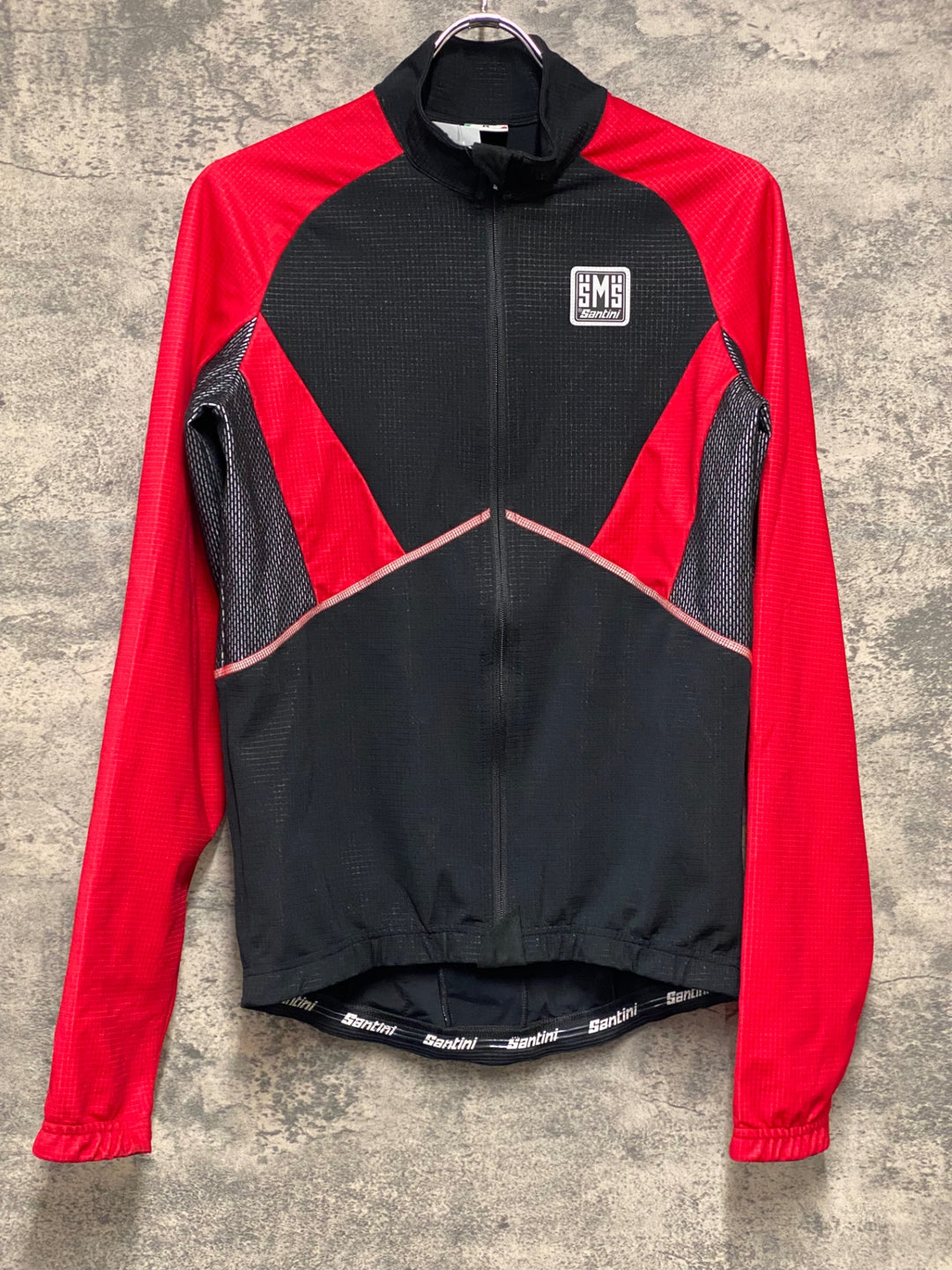 JH181 サンティーニ Santini 長袖 サイクルジャケット 黒 赤 M