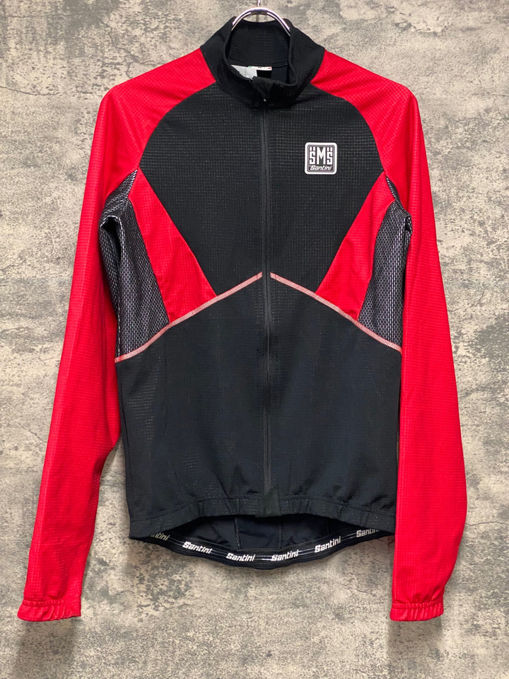 JH181 サンティーニ Santini 長袖 サイクルジャケット 黒 赤 M