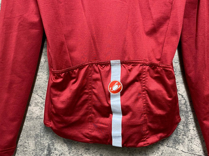 KG819 カステリ CASTELLI 長袖 サイクルジャージ 赤 S