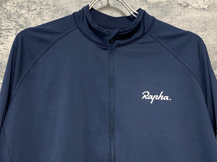 JW287 ラファ Rapha CORE LONG SLEEVE JERSEY 長袖 サイクルジャージ ダークネイビー L 裏起毛