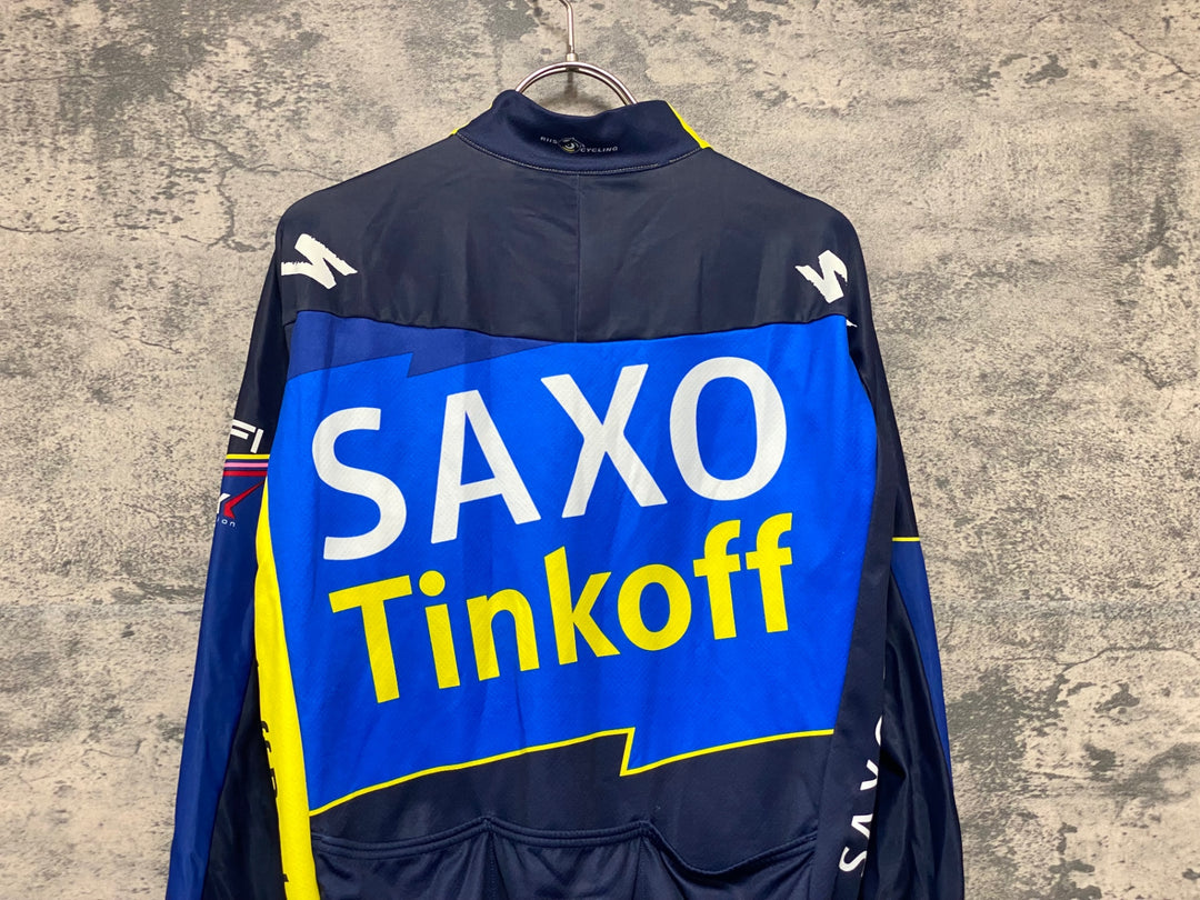 KJ806 スポーツフル sportful 長袖 サイクルジャージ 黃 紺 M 裏起毛 SAXO BANK
