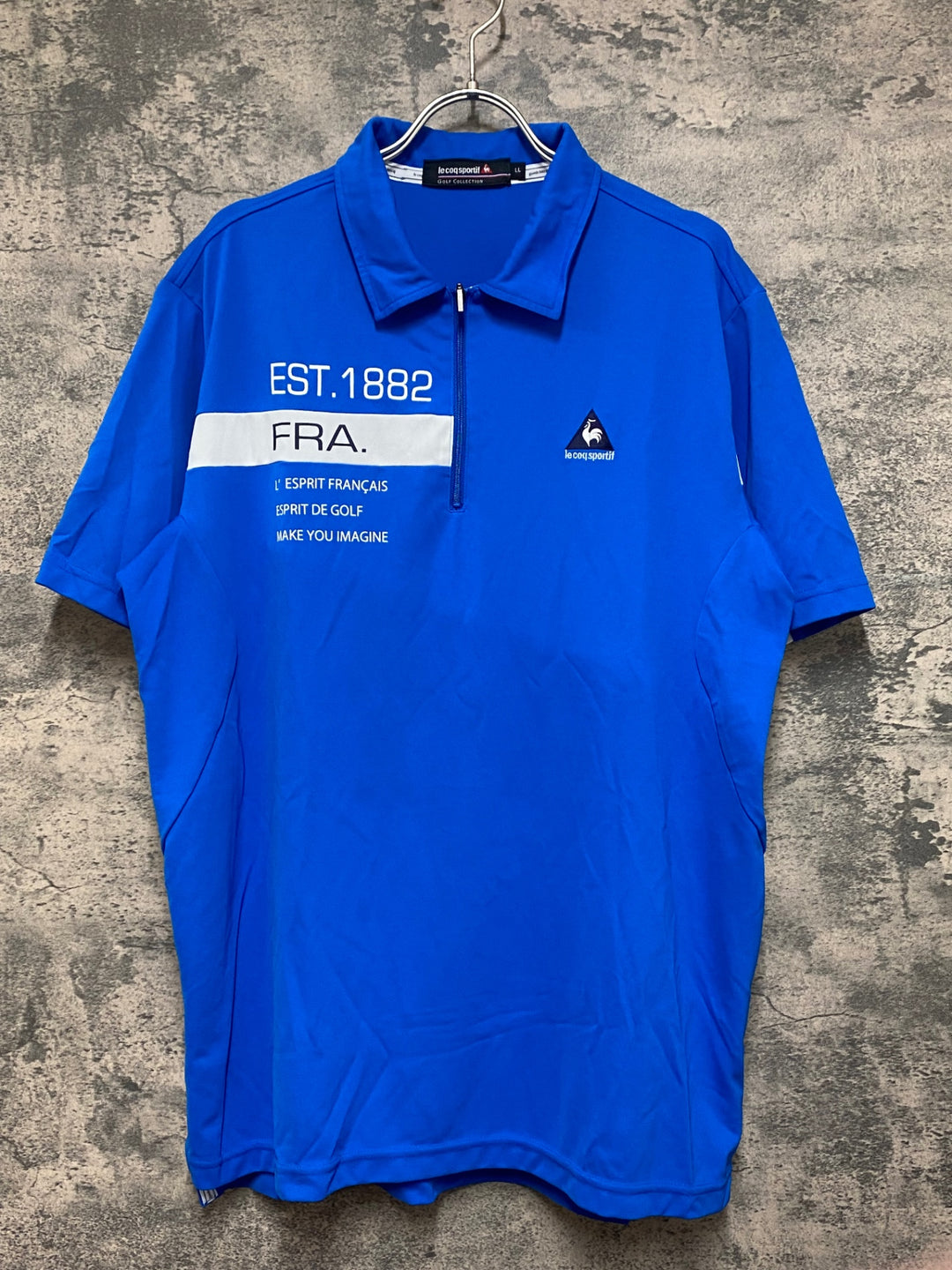 JO222 ルコックスポルティフ le coq sportif 半袖 ポロシャツ 青 LL