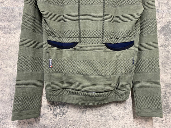 KD391 カフェドシクリステ Cafe du Cycliste Corinne 長袖 サイクルジャージ カーキ M