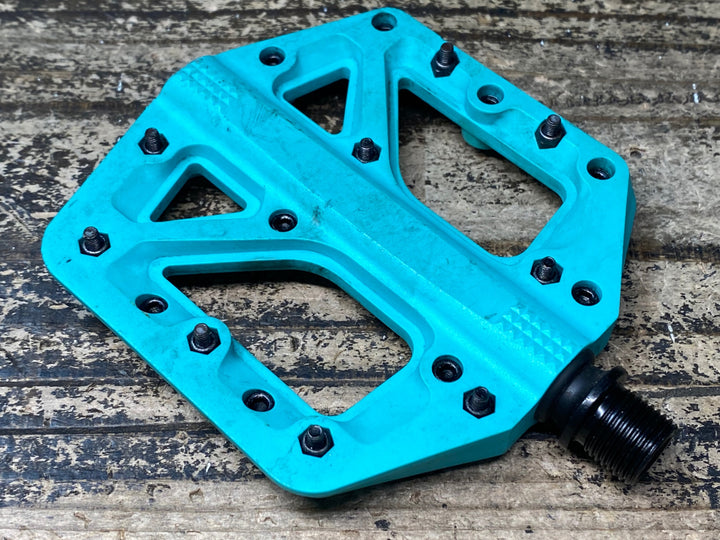 JO140 クランクブラザーズ crankbrothers スタンプ stamp1 フラットペダル 水色 クロモリ
