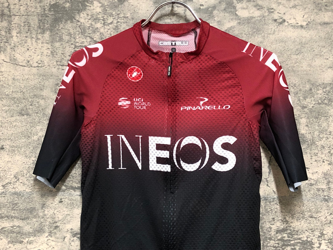 KD940 カステリ CASTELLI 半袖 サイクルジャージ 赤 黒 M INEOS