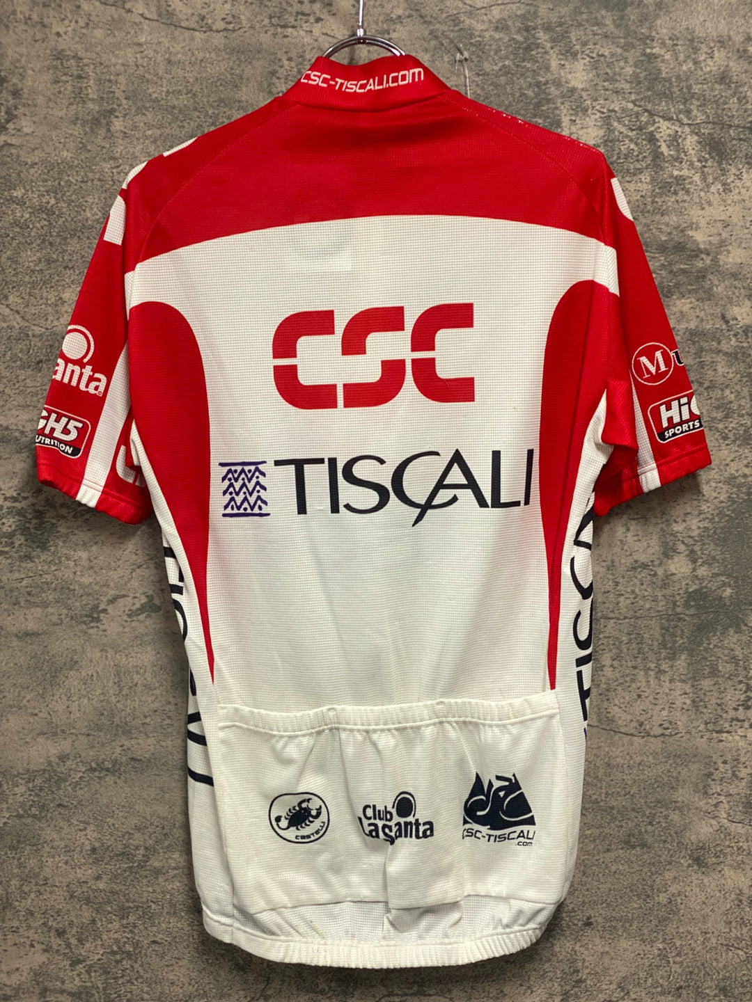JV555 カステリ CASTELLI 半袖 サイクルジャージ 白 赤 CSC