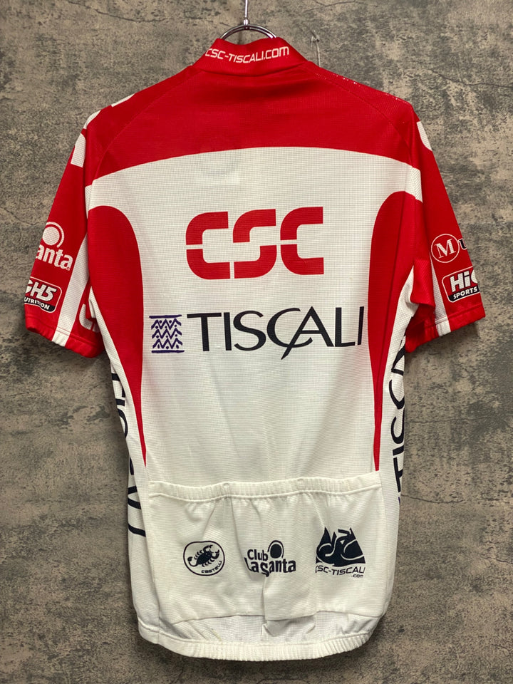 JV555 カステリ CASTELLI 半袖 サイクルジャージ 白 赤 CSC