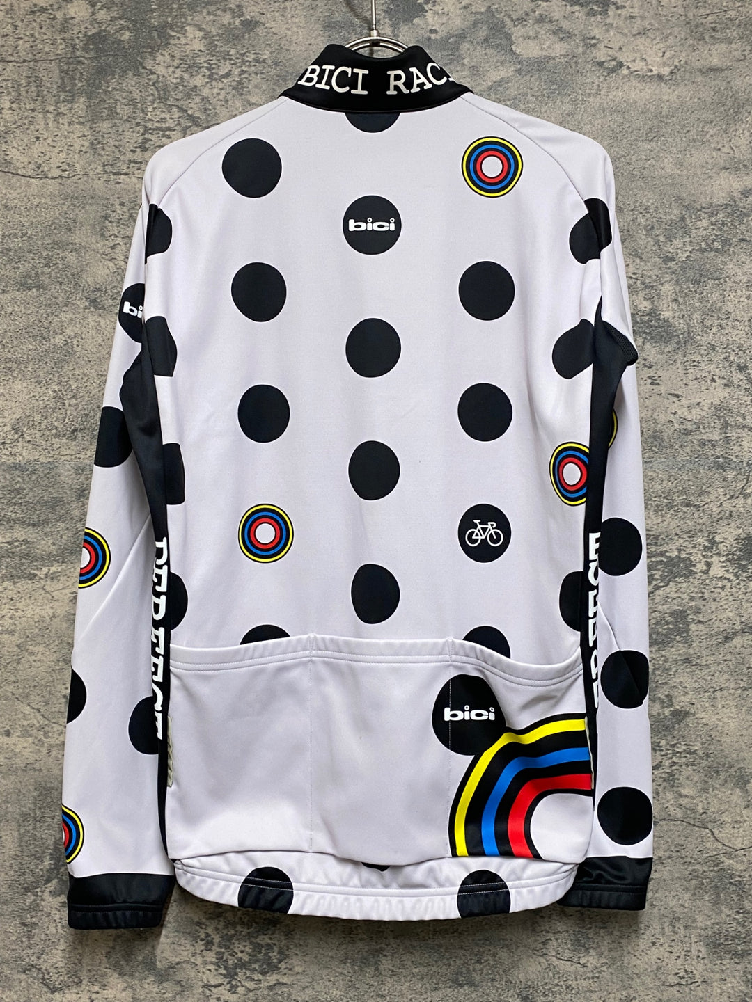 JP126 ビチ bici 長袖 サイクルジャージ 白 黒 M 裏起毛