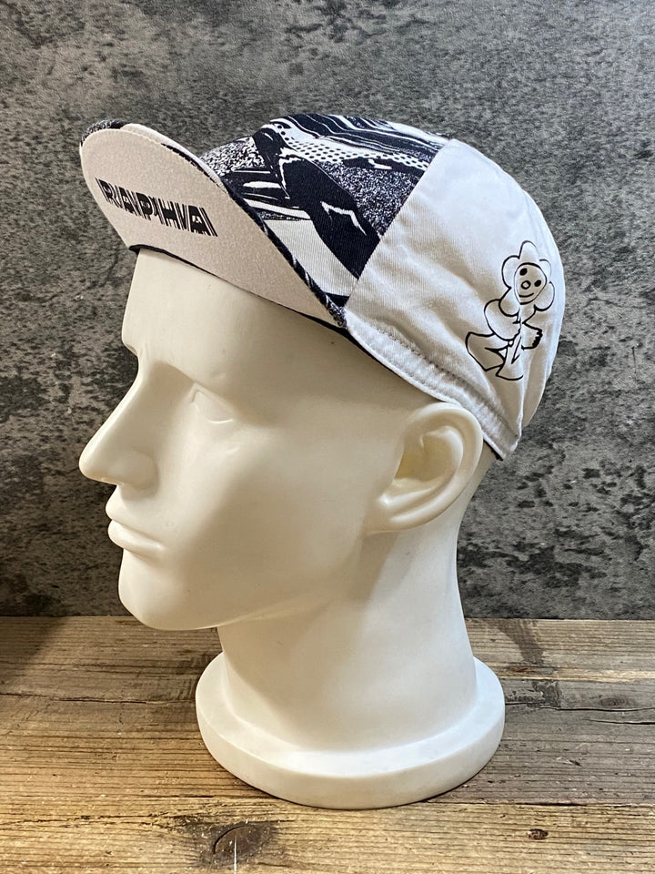 KH120 ラファ Rapha RCC + BRAULIO AMADO CAP サイクルキャップ 白 黒 ONESIZE