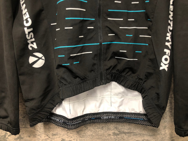 JF342 カステリ CASTELLI LONG SLEEVE THERMAL JERSEY TEAM sky 長袖 サイクルジャージ 黒 L