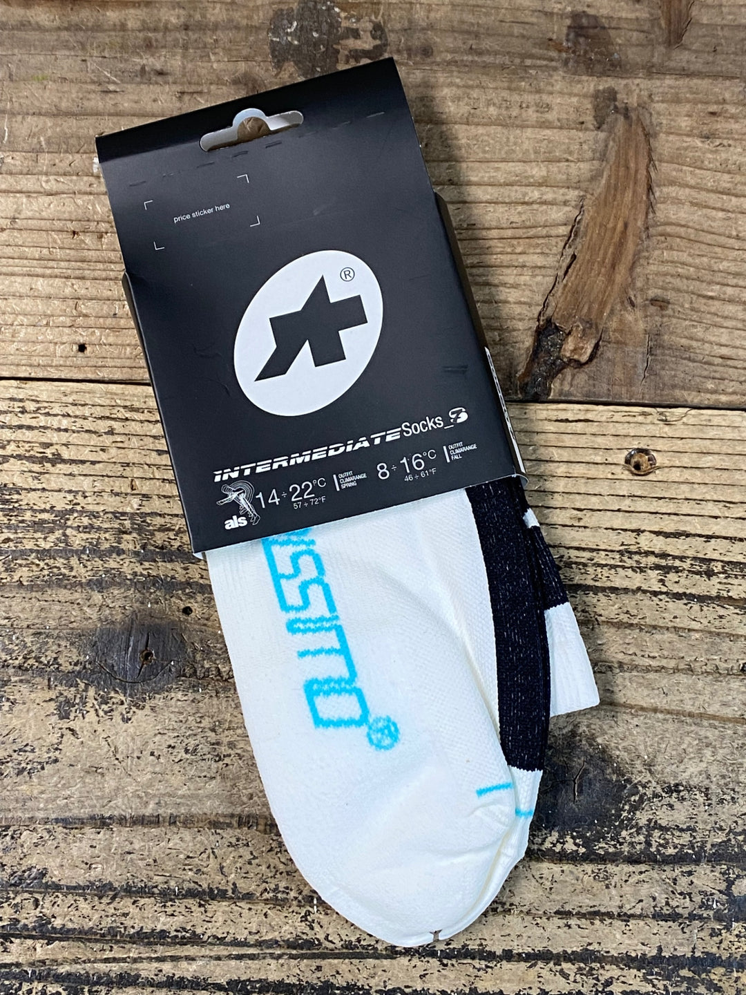 JQ159 アソス assos INTERMEDIATE Socks S7 サイクルソックス 白 2