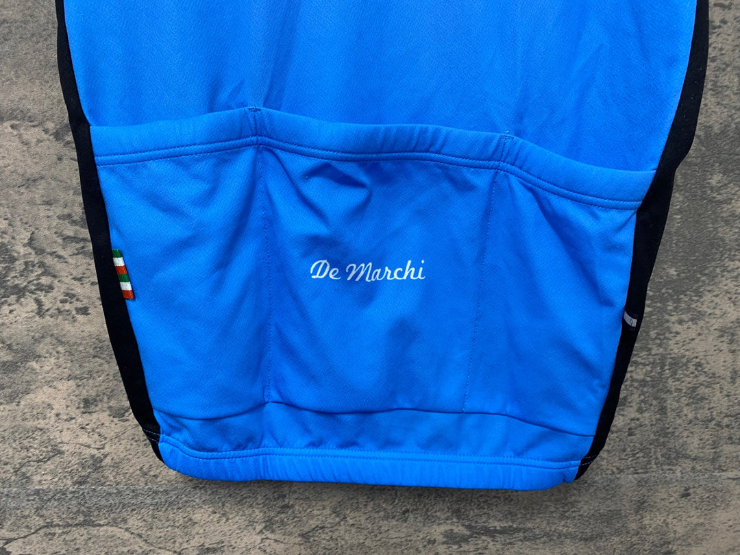 JI328 デマルキ De Marchi 半袖 サイクルジャージ 水色 黒 S
