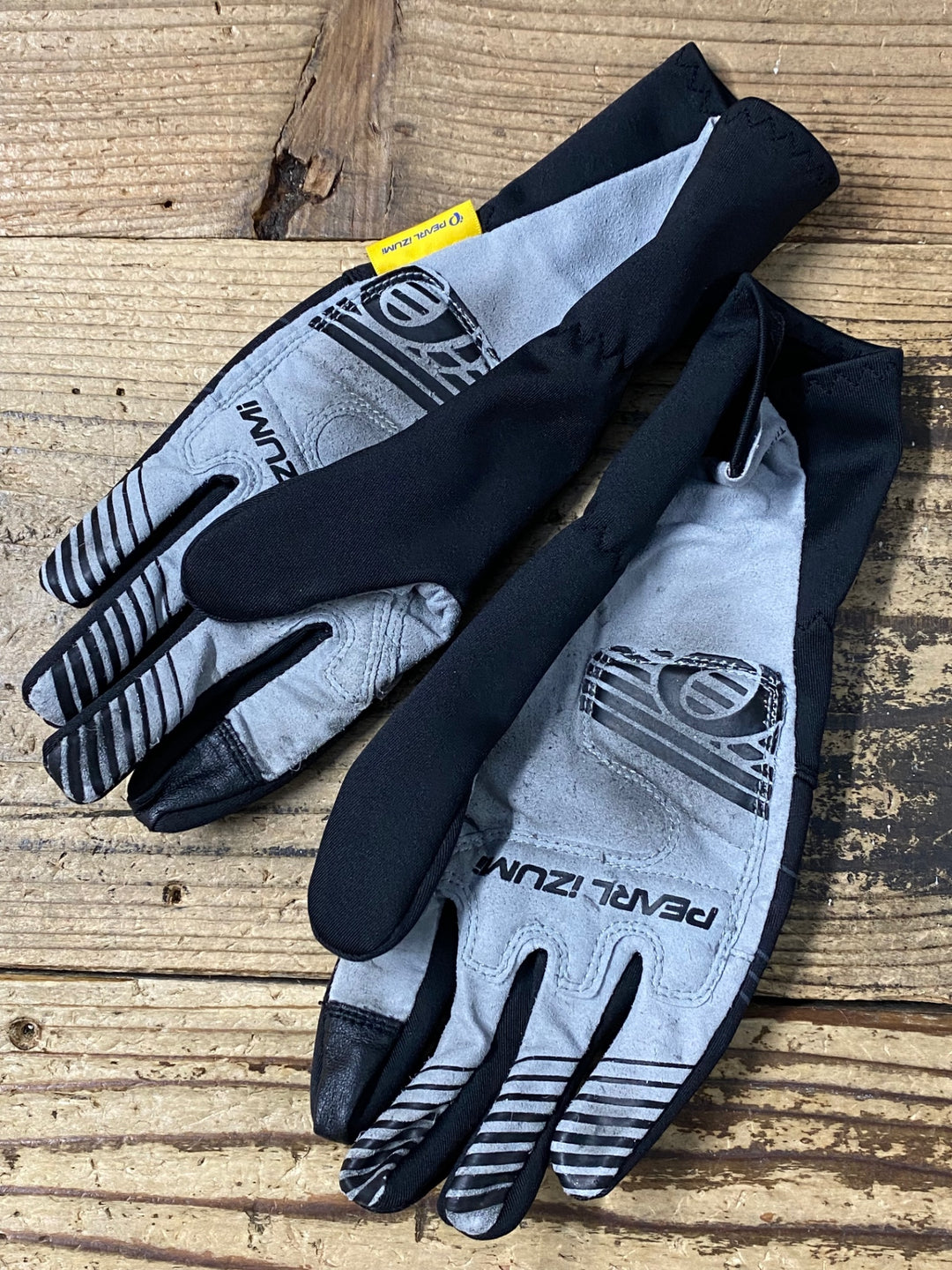 KK694 パールイズミ PEARL iZUMi 長指グローブ 黒 S 防風 スレ汚れ