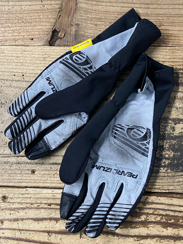 KK694 パールイズミ PEARL iZUMi 長指グローブ 黒 S 防風 スレ汚れ