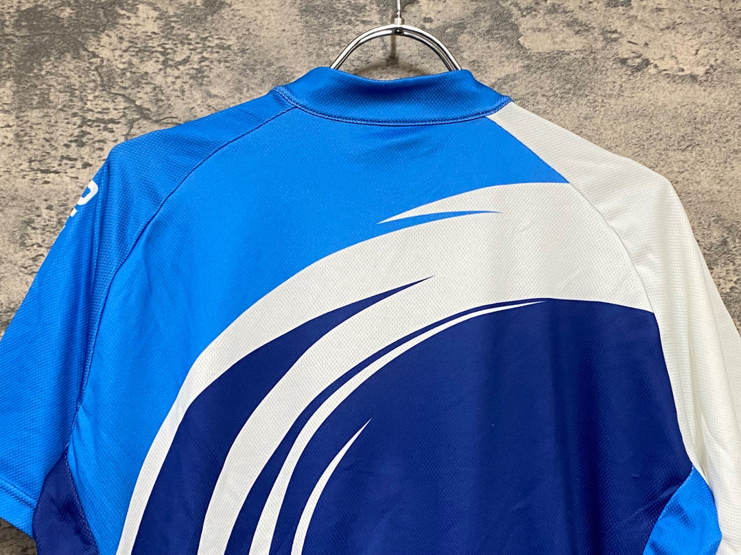 KB077 シマノ SHIMANO 半袖 サイクルジャージ 白 青 L