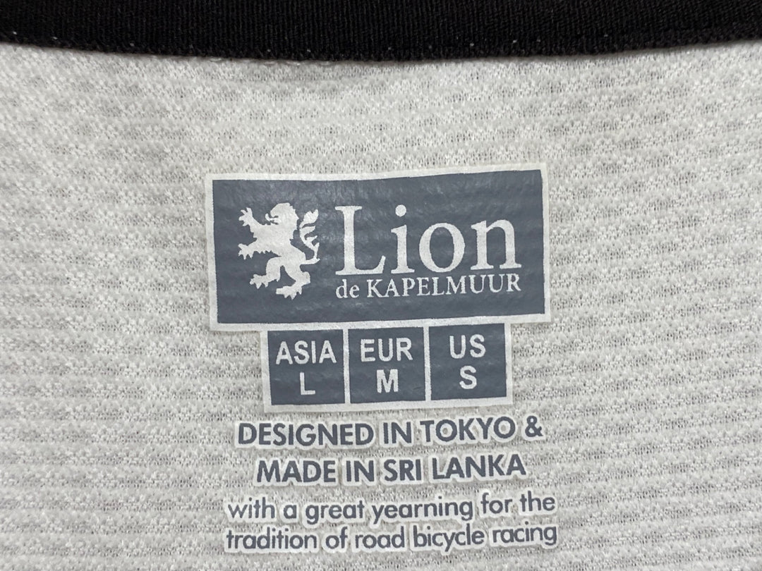 JG734 リオンドカペルミュール Lion de KAPELMUUR 半袖 サイクルジャージ 黒 白 L ※ほつれ