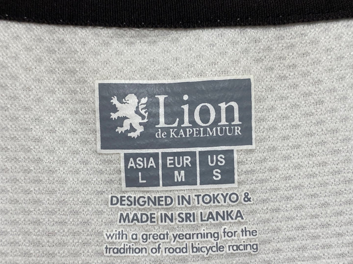 JG734 リオンドカペルミュール Lion de KAPELMUUR 半袖 サイクルジャージ 黒 白 L ※ほつれ