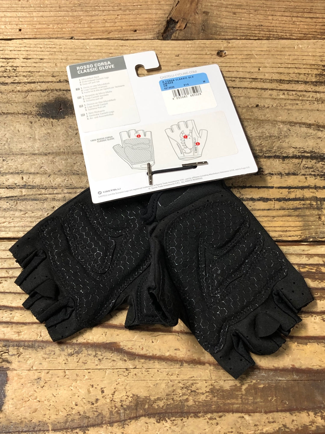 IV742 カステリ CASTELLI ROSSOCORSA CLASSIC グローブ 黒 M