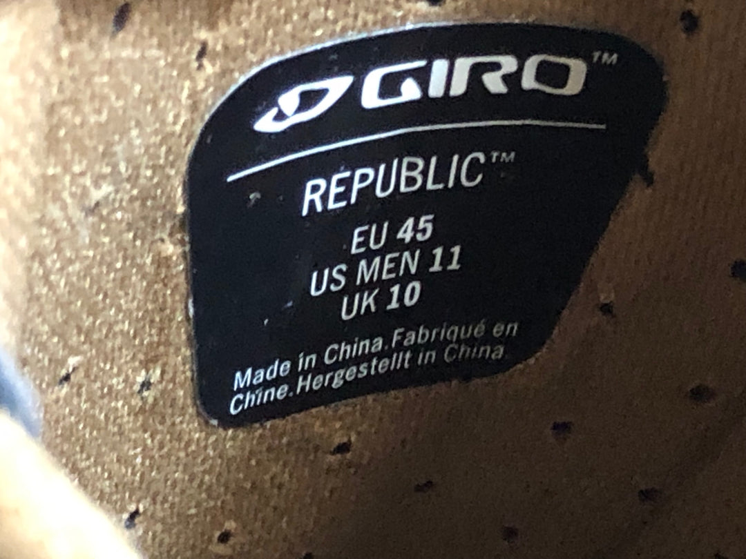 JX478 ジロ GIRO REPUBLIC ビンディングシューズ 2穴 レース 黒 茶 EU45