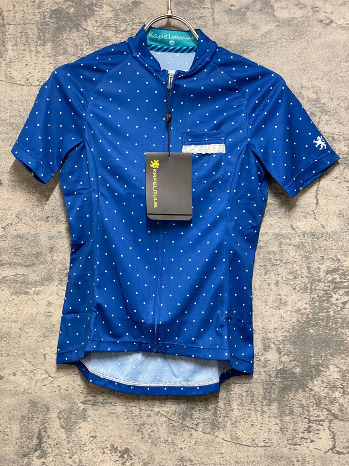 JO544 カペルミュール KAPELMUUR 半袖 サイクルジャージ レース 青 水玉 レディース 36 未使用