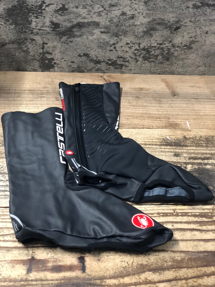 KC796 カステリ CASTELLI ロッソコルサ ROSSO CORSA シューズウォーマー 黒 L 裏起毛