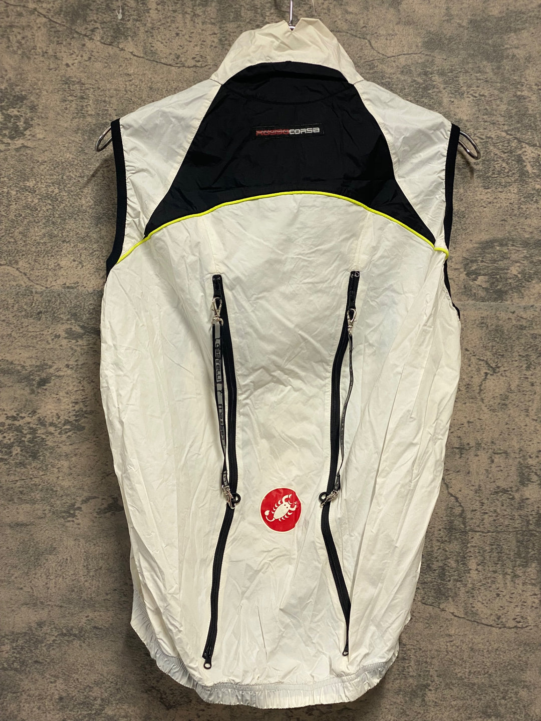 JS659 カステリ CASTELLI ROSSO CORSA サイクルベスト ジレ 白 M