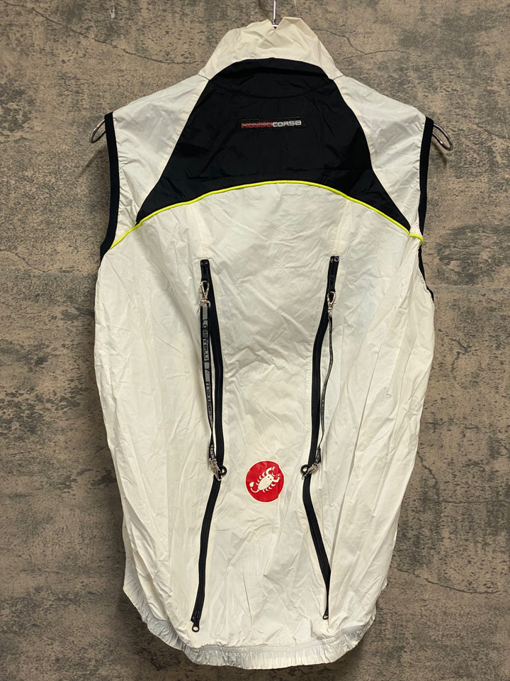 JS659 カステリ CASTELLI ROSSO CORSA サイクルベスト ジレ 白 M