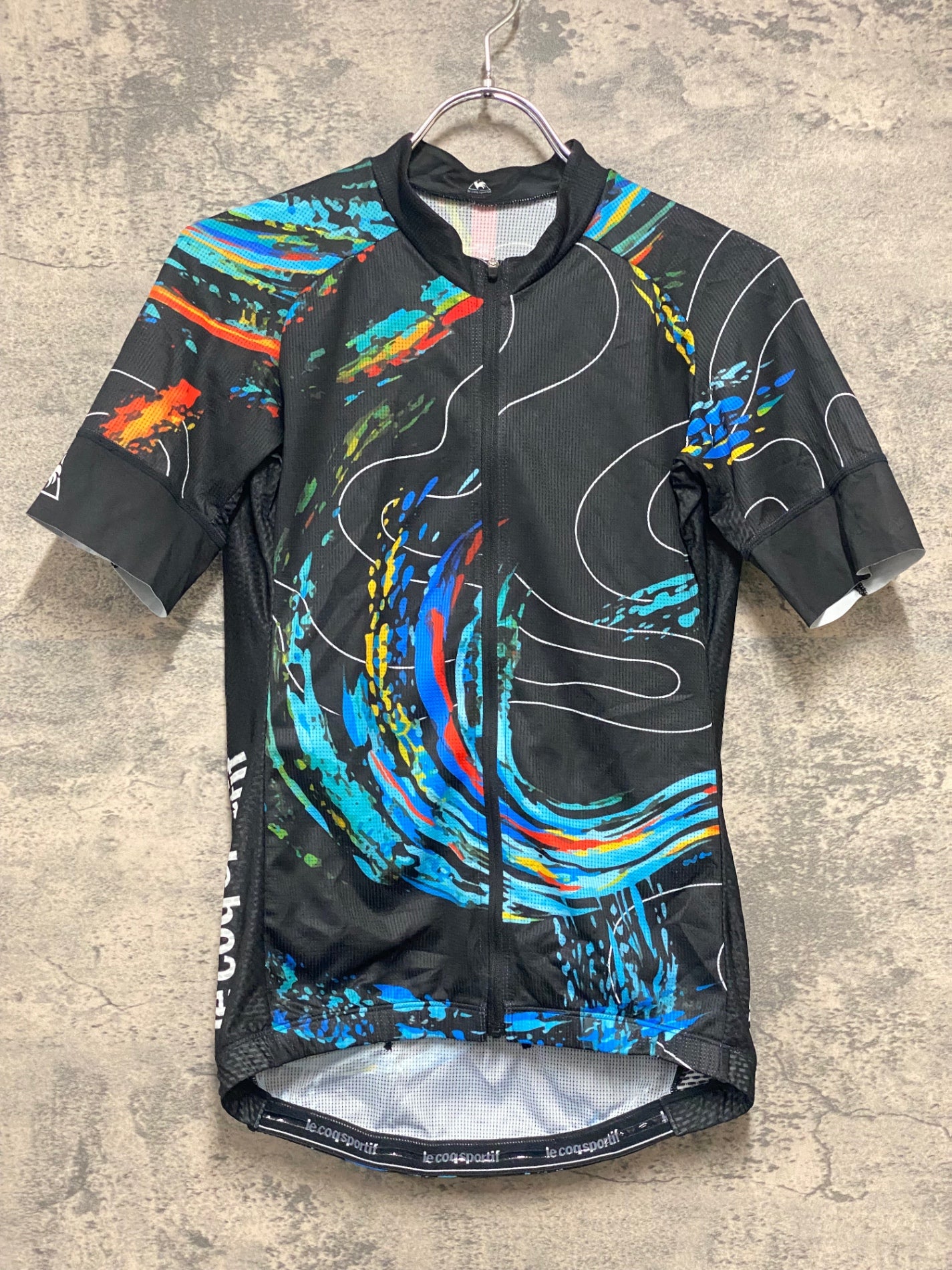 KI523 ルコックスポルティフ le coq sportif 半袖 サイクルジャージ 黒
