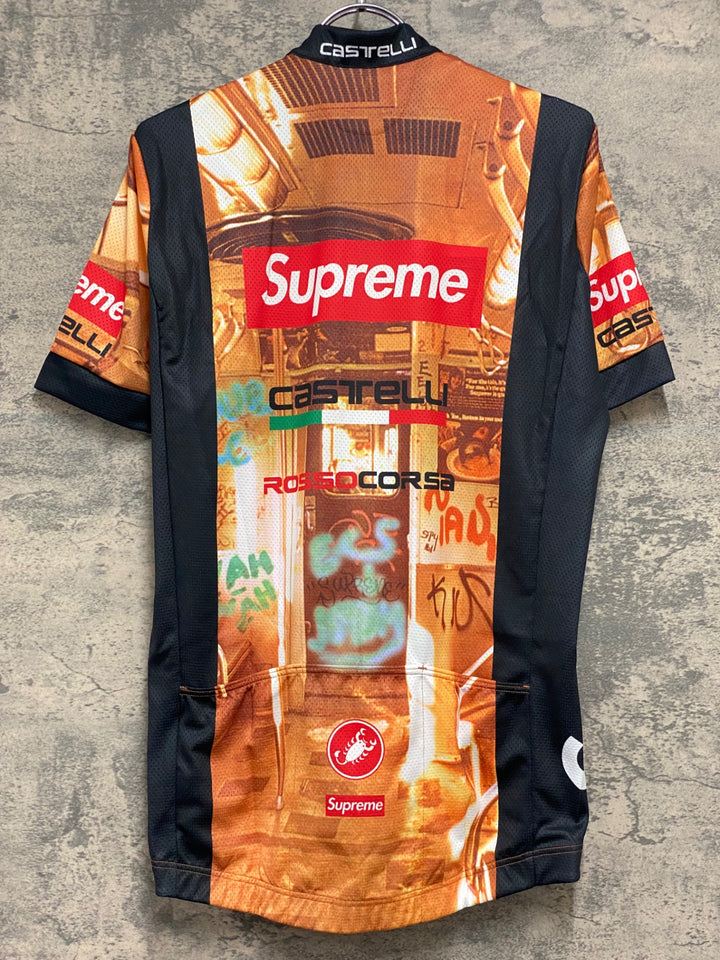 KA407 カステリ CASTELLI Supreme SUBWAY 半袖 サイクルジャージ M スカルキャップ セット